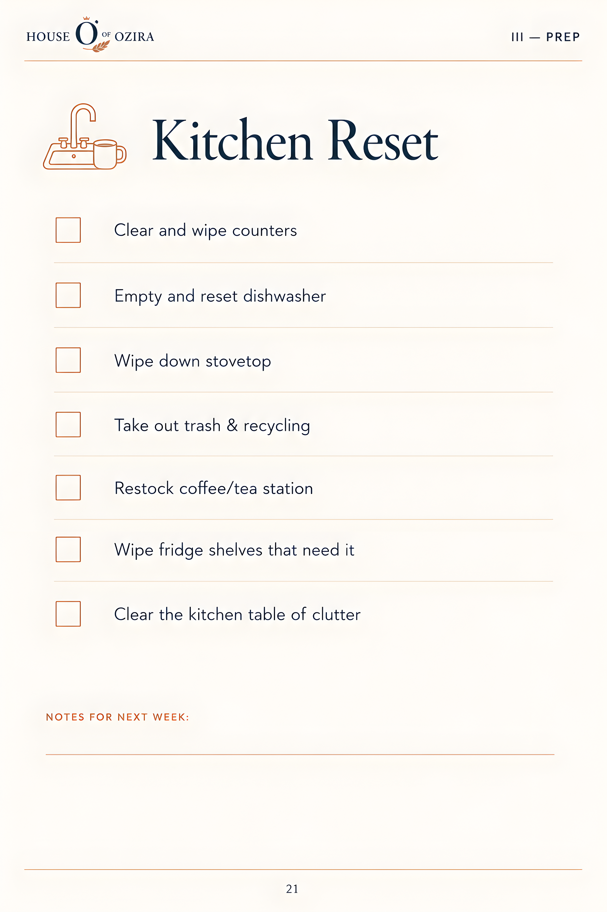 Mom's Reset kitchen reset page